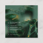 QR-code Modern minimalistisch bedrijfsgroen marmer Contactkaartje (Achterkant)