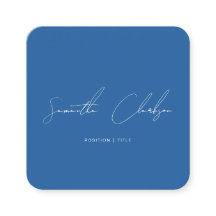 QR-code modern minimalistisch blauw handgeschreven