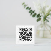 QR-code | Modern minimalistisch, eenvoudig wit upl Vierkante Visitekaartje (Staand voorkant)