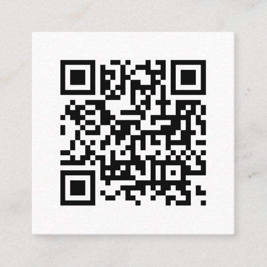 QR-code | Modern minimalistisch, eenvoudig wit upl Vierkante Visitekaartje (Voorkant)
