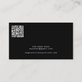 QR code modern minimalistisch effen zwart monogram Visitekaartje (Achterkant)