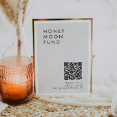 QR-code Modern Minimalistisch Honeymoon Fund Sign Kaart