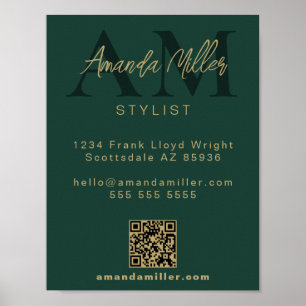 QR Code Modern Minimalistisch Monogram Download Gr Poster