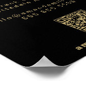 QR Code Modern Minimalistisch Monogram Download Zw Poster (Hoek)