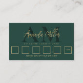 QR Code Modern Minimalistisch Monogram Smaragdgroe Klantenkaartje (Voorkant)