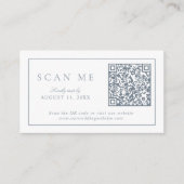 QR Code Modern Minimalistisch Monogram Stoffig Bla Informatiekaartje (Voorkant)