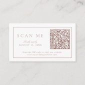 QR Code Modern Minimalistisch Monogram Stoffig Roo Informatiekaartje (Voorkant)