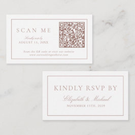 QR Code Modern Minimalistisch Monogram Stoffig Roo Informatiekaartje