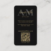 QR Code Modern Minimalistisch Monogram Verticaal Z Visitekaartje (Achterkant)