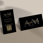 QR Code Modern Minimalistisch Monogram Verticaal Z Visitekaartje