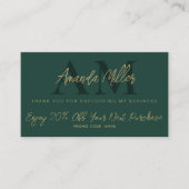 QR Code Modern Minimalistisch Monogram Zwart en Go Kortingskaartje (Voorkant)