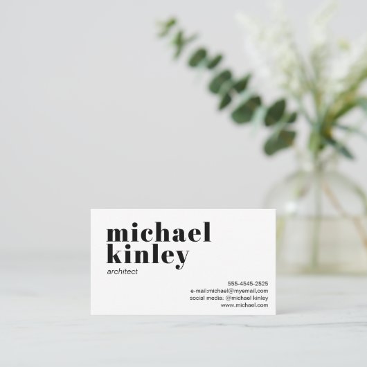 QR code modern minimalistisch professioneel wit Visitekaartje (Staand voorkant)