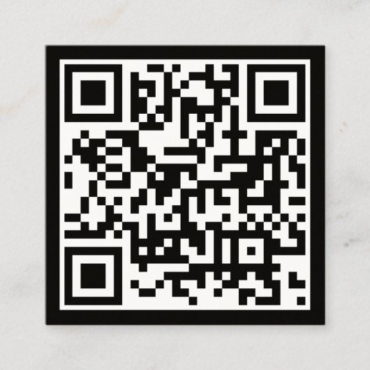 QR-code Modern minimalistisch schaalbaar zwart Vierkante Visitekaartje (Voorkant)