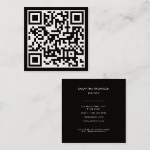 QR-code Modern minimalistisch schaalbaar zwart Vierkante Visitekaartje