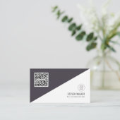 QR-code Modern minimalistisch Schone bedrijven Visitekaartje (Staand voorkant)