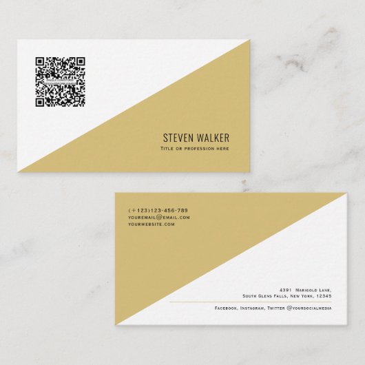QR-code Modern minimalistisch Schone Professional  Visitekaartje (Voorkant / Achterkant)