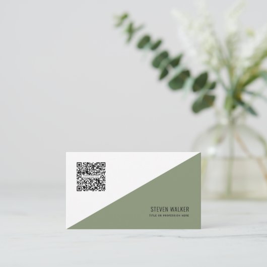 QR-code Modern minimalistisch Schone Professional Visitekaartje (Staand voorkant)