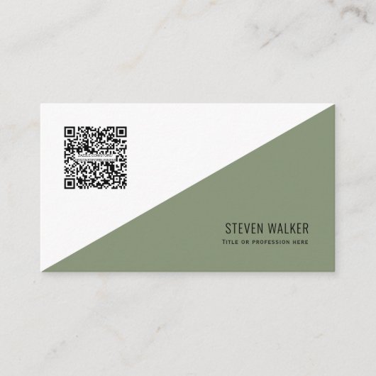 QR-code Modern minimalistisch Schone Professional  Visitekaartje (Voorkant)