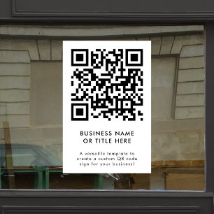 QR Code   Modern Minimalistisch Schoon Eenvoudig W Raamsticker