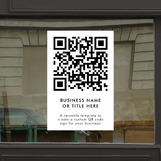 QR Code | Modern Minimalistisch Schoon Eenvoudig W Raamsticker