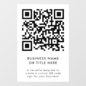 QR Code | Modern Minimalistisch Schoon Eenvoudig W Raamsticker (Vel)