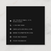 QR-code Modern minimalistisch Vierkante Visitekaartje (Achterkant)