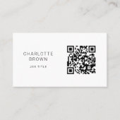 QR-code Modern minimalistisch Visitekaartje (Voorkant)