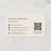 QR-code modern minimalistisch  Visitekaartje (Achterkant)