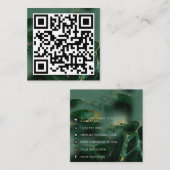 QR Code Modern Minimalistisch Zakelijk Smaragd Gro Vierkante Visitekaartje (Voorkant / Achterkant)