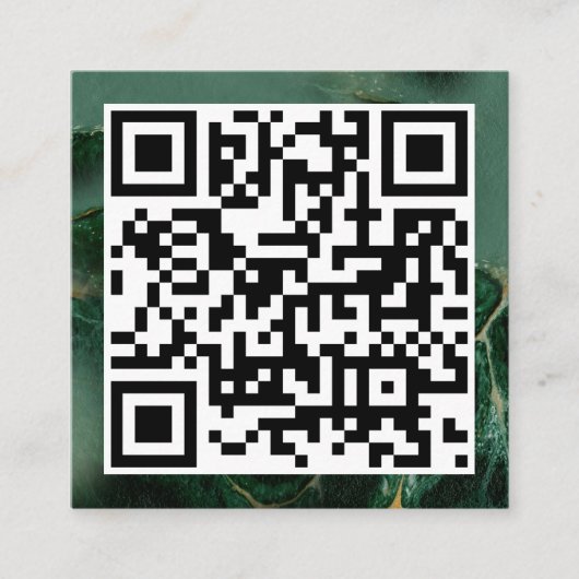 QR Code Modern Minimalistisch Zakelijk Smaragd Gro Vierkante Visitekaartje (Voorkant)