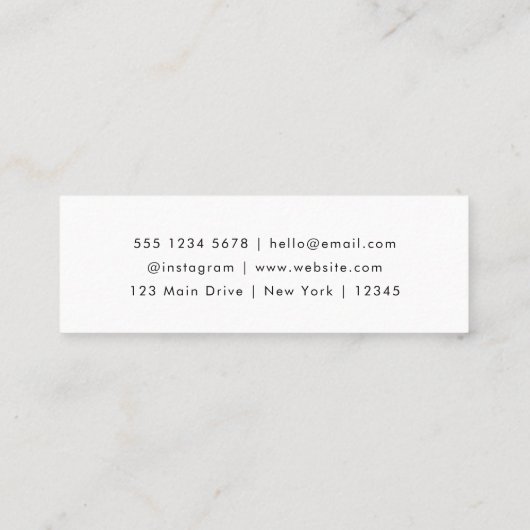 QR-code | Modern minimalistisch zuiver wit Mini Visitekaartje (Achterkant)