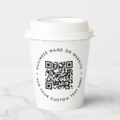 QR-code | Modern minimalistisch zuiver wit Papieren Bekers (Voorkant)