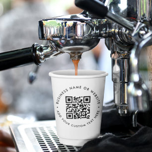 QR-code Modern minimalistisch zuiver wit Papieren Bekers