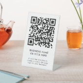 QR-code | Modern minimalistisch zuiver wit Reclamebord Met Voetstuk (Insitu)