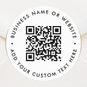 QR-code | Modern minimalistisch zuiver wit Ronde Sticker