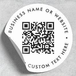 QR-code | Modern minimalistisch zuiver wit Ronde Sticker