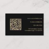 QR-code Modern Minimalistisch zwart goud Visitekaartje (Achterkant)