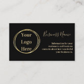 QR-code Modern Minimalistisch zwart goud Visitekaartje (Voorkant)