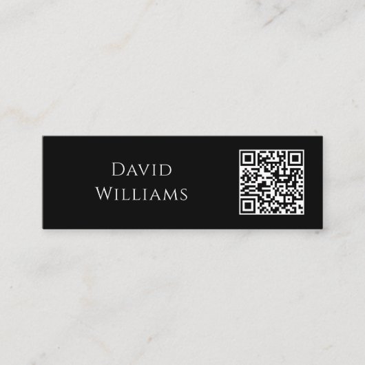 QR-code Modern minimalistisch zwart wit Mini Visitekaartje