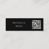 QR-code Modern minimalistisch zwart wit Mini Visitekaartje (Voorkant)