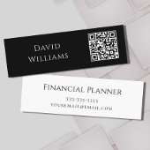 QR-code Modern minimalistisch zwart wit Mini Visitekaartje