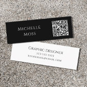 QR-code Modern minimalistisch zwart wit Mini Visitekaartje