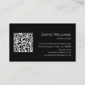 QR-code Modern minimalistisch zwart wit Visitekaartje (Voorkant)