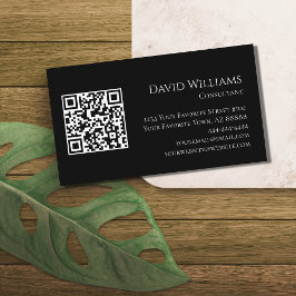QR-code Modern minimalistisch zwart wit Visitekaartje