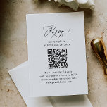 QR-code Modern Minimalistisch zwart-withuwelijk RSVP Kaartje<br><div class="desc">Deze aanpasbare RSVP-kaart is ontworpen om te coördineren met ons moderne collectie voor calligrafische bruiloft. Deze kaart biedt een modern lettertype voor calligrafieken dat is gekoppeld aan een klastig lettertype voor serif en sans in zwart formaat en is perfect voor elk seizoen. Overeenkomende objecten beschikbaar.</div>