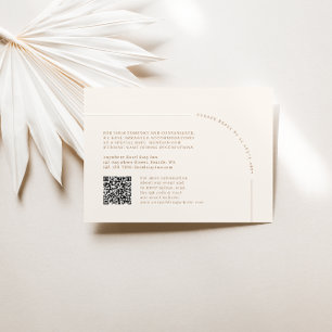 QR-code Modern minimalistische Boho-Arch RSVP-kaar RSVP Kaartje