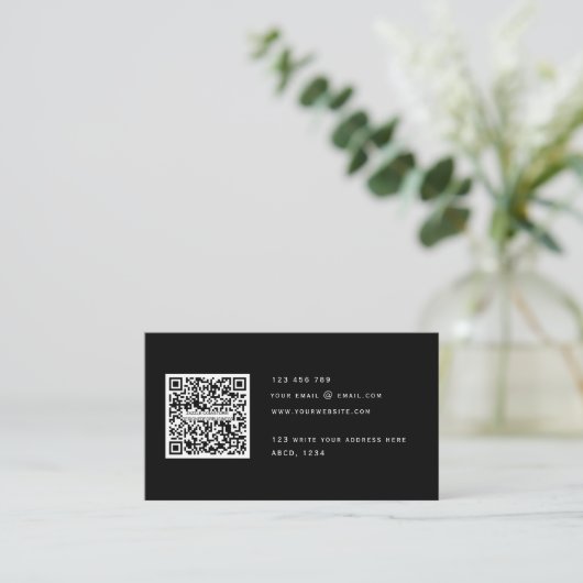 QR-code Modern minimalistische legant schoonmaakmo Visitekaartje (Staand voorkant)