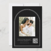 QR Code Modern Monogram Arch Wedding Kaart (Achterkant)