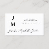 QR code modern monogram eenvoudig minimalistisch Visitekaartje (Achterkant)