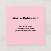 QR-code Modern pastel roze Boho Feminine Vierkante Visitekaartje (Achterkant)